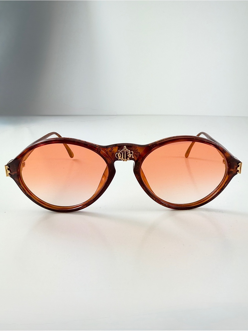 Dior 2635 Insignia DeadStock 80s Rounded Aviator Custom Sunglasses Lens Full Set